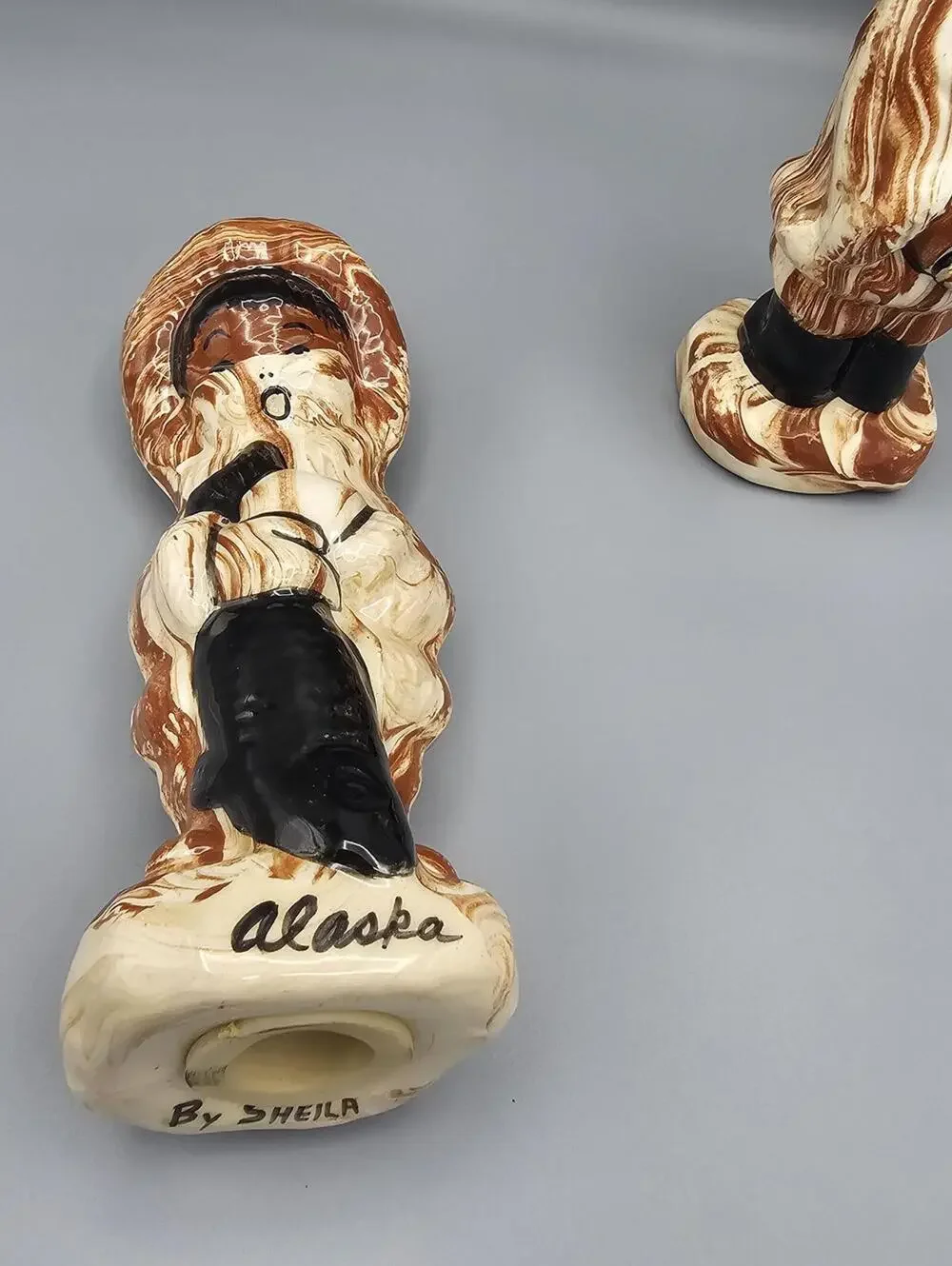 Vintage Alaska Eskimo Salt and Pepper Shakers Ceramic Figurines